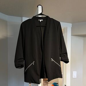 Maurices Black Open-Front Blazer with Zip Pockets